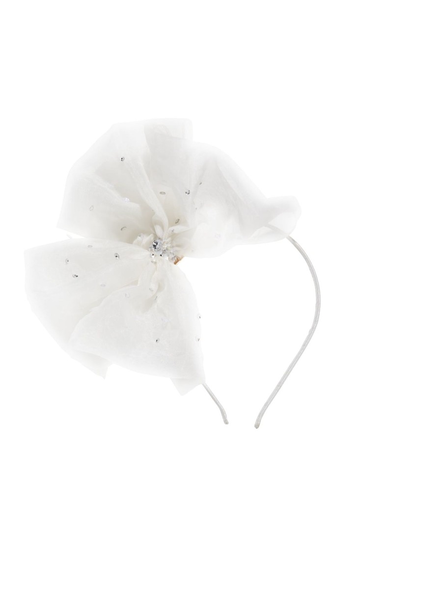 Girls Tutu du Monde  | Crystal Bow Headband Milk